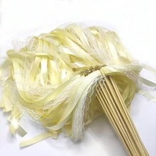 50/20/10 件/批 带铃铛的丝带婚礼魔杖 旋转彩带 婚礼丝带棒 适用于婚礼装饰、圣诞节 - 彩色 - 查看 16