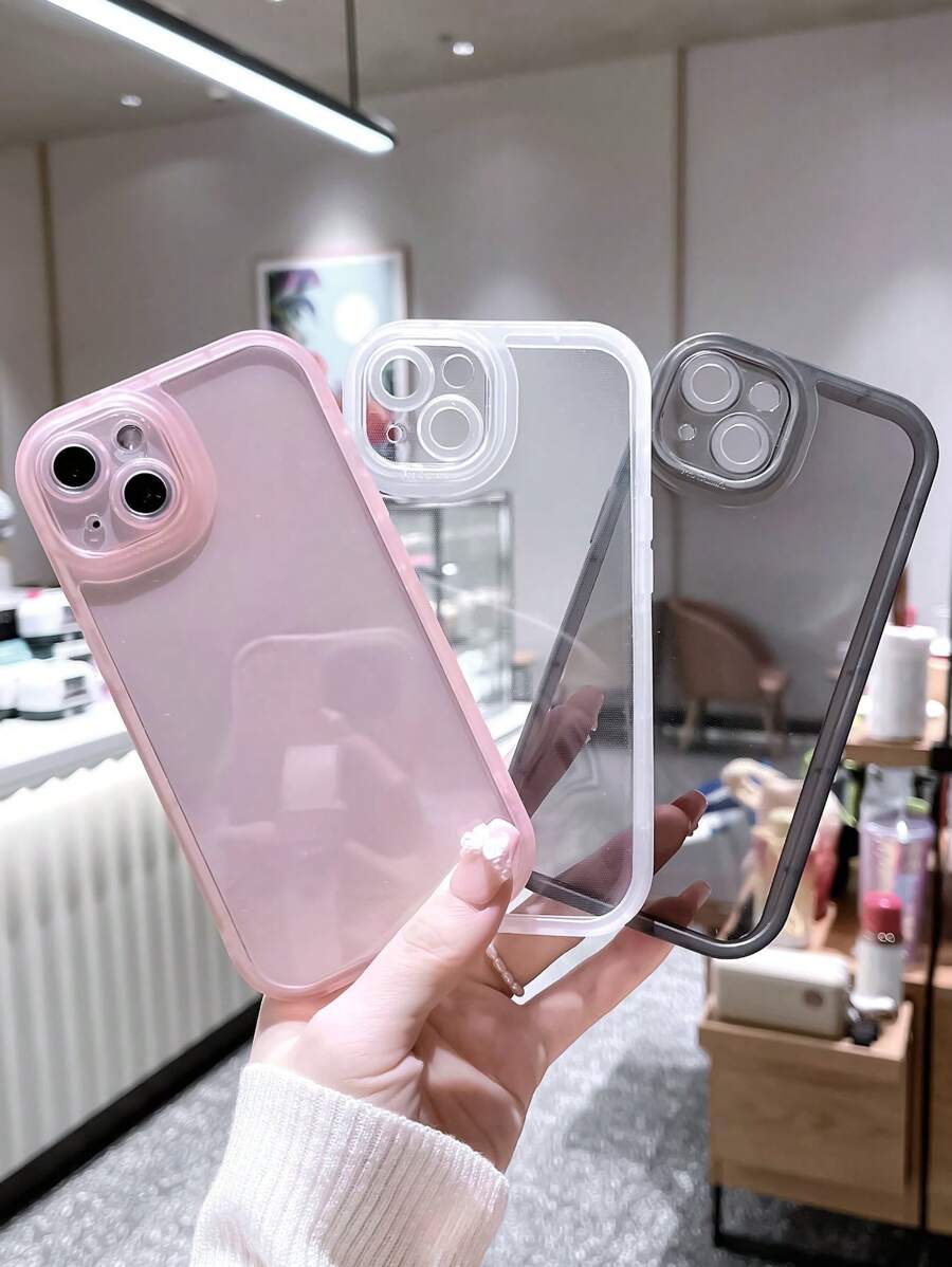Pink 3pcs Clear Phone Case - Multicolor - View 1