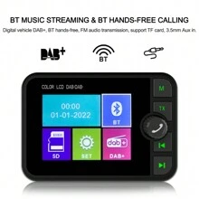 2.4" In-Car DAB/DAB+ Digital Radio Adapter LCD FM Transmitter USB - Black - View 6