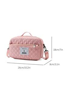 2pcs/Set Large Capacity Travel Tote Bag, Wet & Dry Separation Gym Bag, Weekend Overnight Shoulder Bag, Hospital Diaper Bag, Travel Bag, Vacation Bag, Weekend Bag, Overnight Bag, With Trolley Strap, Shoe Compartment, Carry-On Bag, Cosmetic Organizer, Suitable For Suitcase, Gym Bag, Travel Tote, Personal Bag, College Bag, Luggage Bag, Weekend Bag, Hospital Bag, Pink Winter Bag, School Supplies Bag - Pink - View 9