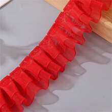 5m Double-Layered Chiffon With 4cm Ruched Lace Edge, DIY Clothing & Home Textile Decorative Trim - Multicolor - View 29