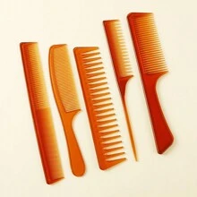 5pcs Set Of Plastic Hair Combs For Cutting And Styling Hair Hair Brush - Black - View 10