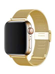1 Dây đeo đồng hồ Milanese Tương thích với Apple Watch Band 45mm 42mm 44mm 40mm Dây đeo đồng hồ thông minh bằng thép không gỉ Phụ kiện dành cho nữ Vòng đeo tay nam Dây đeo tương thích với Apple Watch 7 3 4 5 6 SE - Vàng - Xem 2