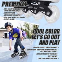 Adjustable Inline Skates For Kids,Roller Skates With Featuring All Illuminating Wheels - Beginner Skates For Girls And Boys,Youth Teens - A-black - View 4