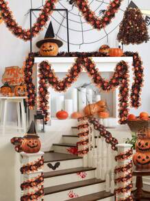 1 pezzo 2m Festoni colorati per feste di Ognissanti, decorazioni appese con nastrini a forma di zucca e ghirlande soffici, per Natale