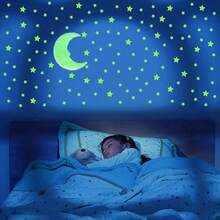 208/101 件夜光星贴天花板装饰，星空闪亮装饰非常适合卧室礼物，节日派对装饰，夜光墙贴，超级大气，仿佛在外太空漫步，一起探索其他星球的奥秘，这种感觉太棒了！ - 多色 - 查看 14