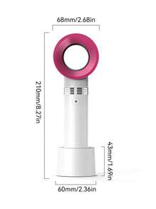 1 件 USB 可充电无叶手持风扇 - 便携式迷你台扇，3 档速度，适合旅行、露营、办公室和卧室使用