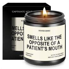 Funny Dentist Scented Candle Gift - Smells Like The Opposite Of A Patient's Mouth Candle, Unique Thank You Appreciation Gift For Home Office School Dentists Dental Hygienist Pros On Birthday Graduation Retirement Christmas Stocking Stuffers - 黑色 - 查看 1
