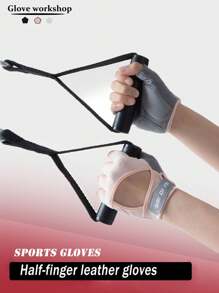 1 Cặp Găng Tay Thể Thao Nữ Vải Dệt Kim Thoáng Khí Chống Trơn Trượt Dày Xốp Găng Tay Nửa Ngón Dùng Cho Tập Thể Dục, Hoạt Động Ngoài Trời, Lái Xe Và Bảo Vệ Thiết Bị - nhiều màu - Xem 2