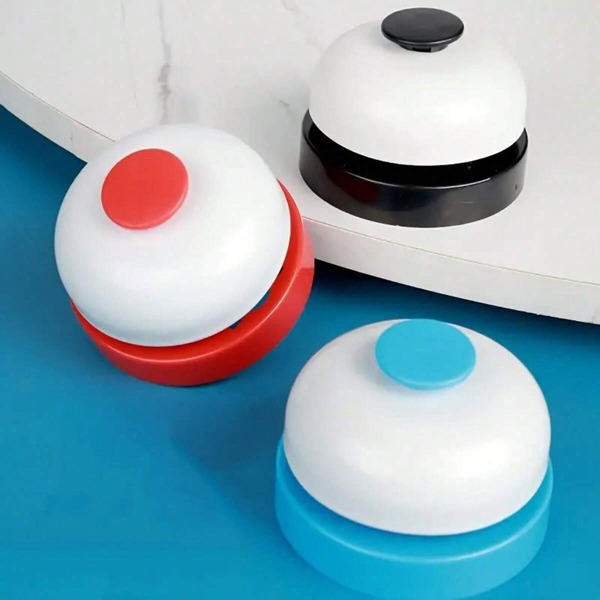 1 Sino Portátil nas Cores Preto, Vermelho e Azul para Jogos de Quiz, Campainha de Resposta, Suprimentos Escolares, Volta às Aulas