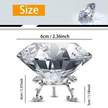 Cristal de vidrio artificial cristalino con piedra de base plateada - Blanco - Ver 4