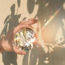 Cristal de vidrio artificial cristalino con piedra de base plateada - Blanco - Ver 7