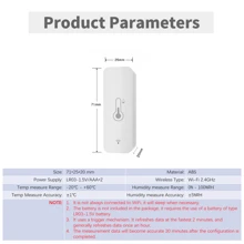 Tuya Wifi智能溫濕度傳感器,通過app Smart Life遠程監控,與alexa和google Assistant兼容的智能溫濕度計 - 白色 - 查看 9