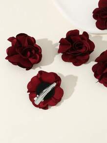 5 件/套 布艺花朵发夹 适合女孩、日常装饰