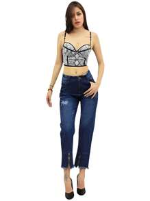 Women's Straight Leg High Waist Jeans