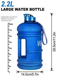 2.2L Water Bottle, Extra Strong Leakproof 2.2 Litre Large Water Jug Half Gallon Hydrate Sturdy Ideal For Adults Men Family Sport Gym Fitness Outdoor Cycling Bodybuilding 73oz - Royal Blue - View 3