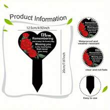 1pc Decorations Memorial Day Decorations Grave Decorations For Cemetery Grave Marker Memorial Plaques For Outdoors Garden Markers Mom Memorial Grave Markers