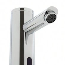 Infrarot Sensor Wasserhahn Silber Waschtischarmatur Badarmatur Waschbecken Armatur Mischbatterie für Badezimmer