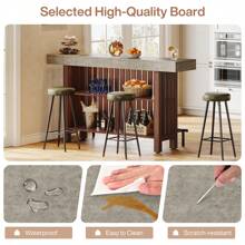 Tribesigns Home Bar Unit, Modern 2-Tier Bar Table With Footrest, Corner Mini Coffee Bar Cabinet For Home Kitchen Pub, Brown