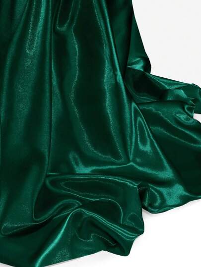 1pc Plain Satin Faced Twill Fabric, Suitable For Wedding Dress, Birthday Party, Restaurant, Outdoor, Room Decor