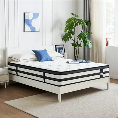  Inofia Memory Foam Sprung Mattresses, 11 Inch Hybrid Mattress With Fire Resistant, Responsive Zoned Support & Motion Isolated, Quiet Night, LUXE Collection