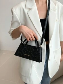 Túi xách vuông nhẹ, kiểu dáng công sở thường ngày, hai quai xách, họa tiết da cá sấu dập nổi và chữ cái, phù hợp cho thanh thiếu niên, phụ nữ, sinh viên đại học, người trẻ chuyên nghiệp và nhân viên văn phòng. Hoàn hảo cho văn phòng, trường đại học, công việc, kinh doanh, đi lại, hoạt động ngoài trời, du lịch và leo núi. - màu đen - Xem 6