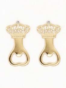 100件/2件皇冠开瓶器礼品，皇冠开罐器，皇家饮料开瓶器，坚固优雅的厨房配件，精致的派对装饰，婚礼