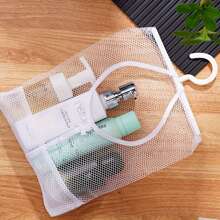 1PC Mesh Hanging Organizer For Bathroom: Plastic, Wall-Mounted, 1 Shelf, Bathroom Storage - Multicolor - View 9