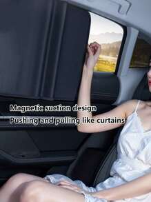 Car Window Shades With Magnets,Strong-Light Blocking UV Protection Privacy Shades,Universal Essential Interior Accessories ,Car Camping And Napping Curtains - Black - View 5