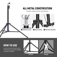 Backdrop Stand 10x7ft(WxH) Photo Studio Adjustable Metal Background Stand ,Balloon Arch Support Kit With 4 Crossbars, 4 Backdrop Clamps, Parties Wedding Events Decoration - Black - View 5
