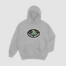 JRMOLETOM Cold Weather Blouse Women's Sweatshirt Coat Jacket Hood Pocket Local Waves Unisex Printed Hooded Cotton - 灰色 - 查看 1