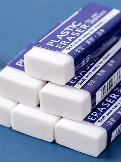 2pcs/10pcs White Erasers For Drawing, Office, School, Clean And Soft, Easy To Wipe, School Supplies Back To School