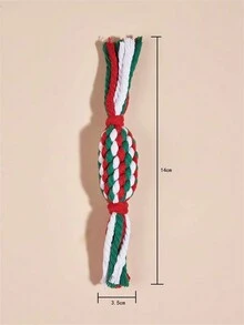 1 件随机发货圣诞主题宠物咀嚼玩具，圣诞绳索玩具，耐用咀嚼带绳子清洁牙齿，宠物圣诞礼物 - 彩色 - 查看 6