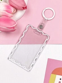 简约透明卡片盒学生校园卡饭卡盒塑料吊带卡包保护性银行卡卡套卡包钱包名片夹信用卡夹身份证夹女士卡包 - 彩色 - 查看 11