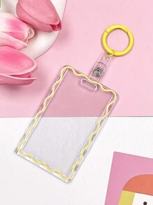 简约透明卡片盒学生校园卡饭卡盒塑料吊带卡包保护性银行卡卡套卡包钱包名片夹信用卡夹身份证夹女士卡包 - 彩色 - 查看 7