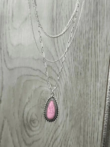 1pc Vintage Style Turquoise Inlay Necklace Chain For Women