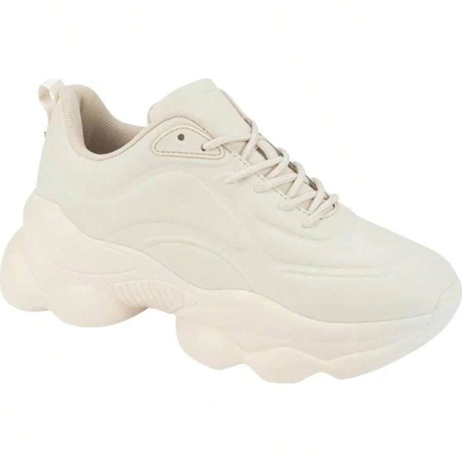 Chunky Urban Tennis Sneakers Lady Beige Color - Beige - View 1