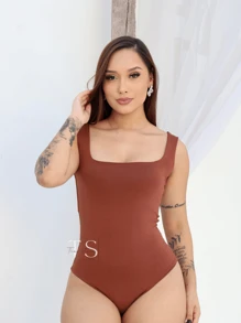 Women Bodysuits - Rust Brown - View 2