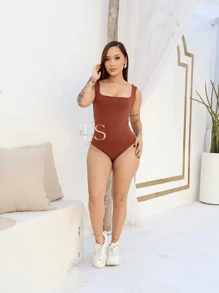 Women Bodysuits - Rust Brown - View 1