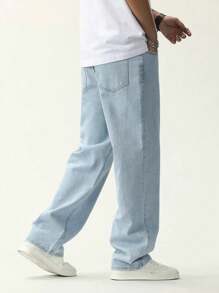 KIT 2 Light And Black Bag Jeans Wide-Leg Skater Style Carpenter Streetwear Premium Stylish - Nhiều màu - Xem 2