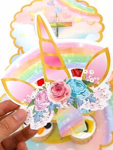 1Pc 3 Tầng Rainbow Unicorn Cupcake Cake Stand, Đồ dùng tiệc tiết lộ giới tính, Đồ trang trí tiệc theo chủ đề kỳ lân, Đế đựng bánh cupcake bằng bìa cứng, Tháp bánh cupcake cho đồ dùng tiệc, Đồ trang trí bánh DIY sáng tạo, Giáng sinh - Nhiều màu - Xem 9