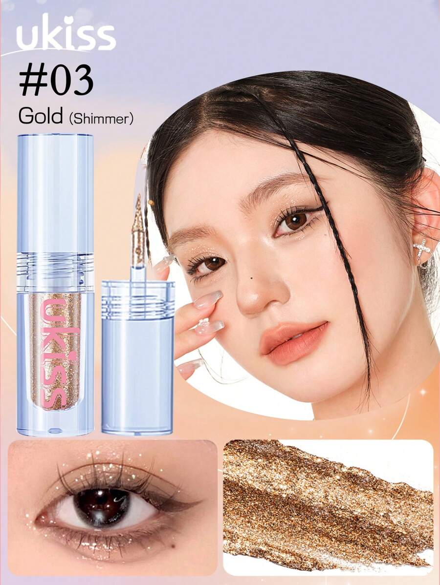 UKISS 1.5克闪亮液体眼影，钻石般闪耀，亮片持久闪亮眼影，轻盈柔滑