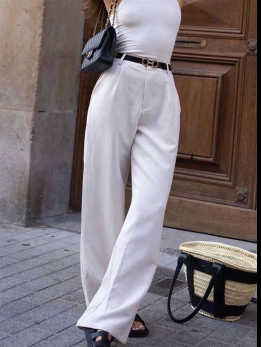Fkmoda Tailor Pantalona Pants - Blanco - Ver 1