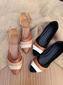 KIT 2 Pairs Salome Sandals Flat Pointed Toe Comfortable Elegant Casual Women's Black White Caramel Jeans Moda Gringa Promotion - 駝色 - 查看 1