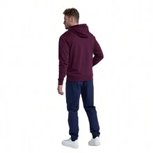 Animal Mens River Printed  Hoodie (Burgundy) - Burgundy - View 4