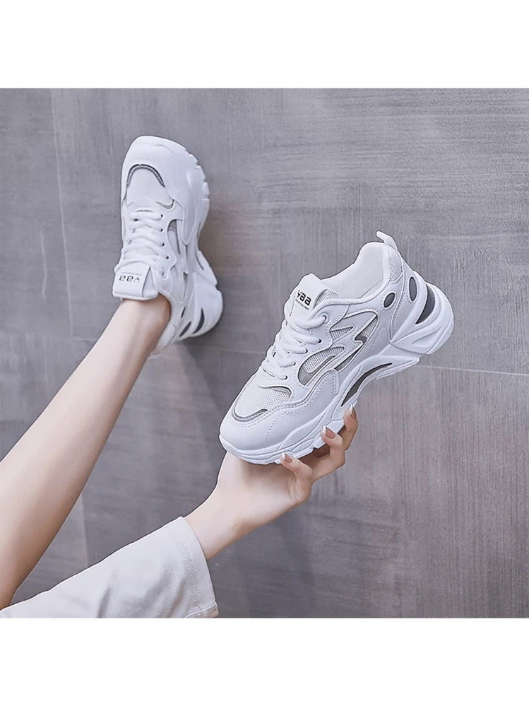 Zapatillas informales modernas, transpirables y cómodas para mujer. - Blanco - Añade 8