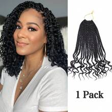 Goddess French Curl Box Braids Crochet Hair 12Inch Crochet Braids With Curly Ends Pre Looped French Curl Braiding Hair Extensions For Women Daily Party Use - Multicolor - View 17