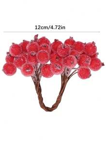 20/40/60/100 chiếc Mini Giáng sinh Frosted nhân tạo Berry Vivid Red Holly Berries Trang trí tiệc cưới Hoa nhân tạo Trang trí nhà cửa, Giáng sinh - Xem 3