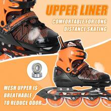 Adjustable Inline Skates For Kids,Roller Skates With Featuring All Illuminating Wheels - Beginner Skates For Girls And Boys,Youth Teens - A-orange - View 5