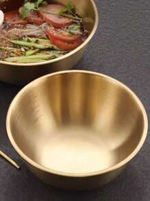 3 件套不锈钢沙拉搅拌碗带秤、烘焙和打蛋碗、蔬菜洗碗套装、厨房、圣诞礼物 - 金色 - 查看 6